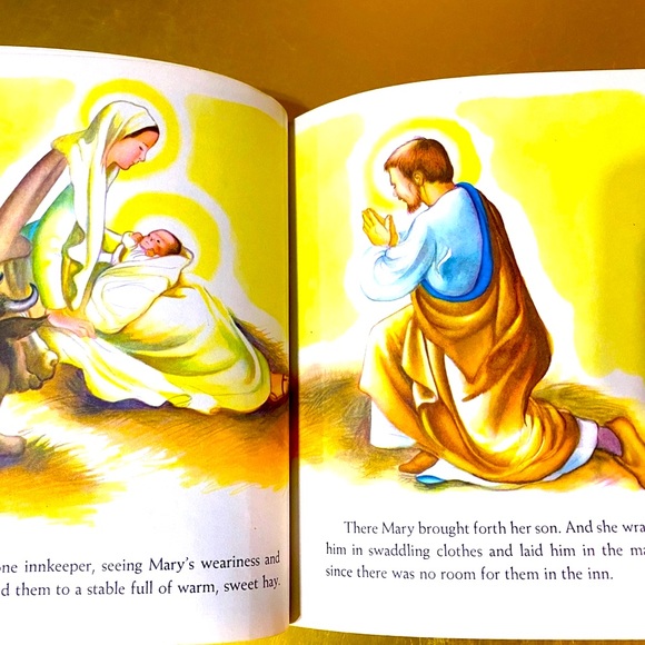 CHRISTMAS VTG 60’s A LITTLE GOLDEN BOOK THE CHRISTMAS STORY HARDCOVER #158 - Picture 7 of 15